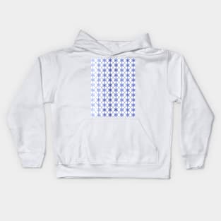 BLUE And White Star Pattern Kids Hoodie